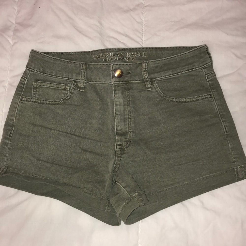 American Eagle Green Jean Shorts